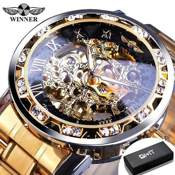 NEW - Top Brand Luxury Transparent Fashion Diamond Royal Design Skeleton Wrist Watch - The Jewellery Supermarket